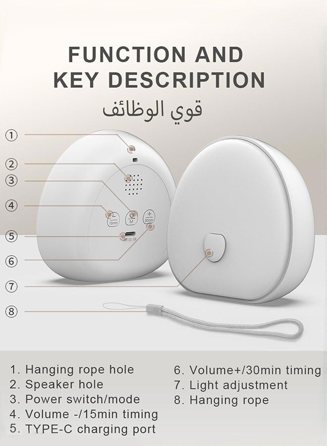 Super ZYouth Baby Night Light with White Noise, 3 Color Temperatures & RGB Gradient, Stepless Dimming Touch Lamp, 15/30 Min Timer, 10 Soothing Nature Sounds for Breastfeeding, Sleep Training & Nursery - Image 4